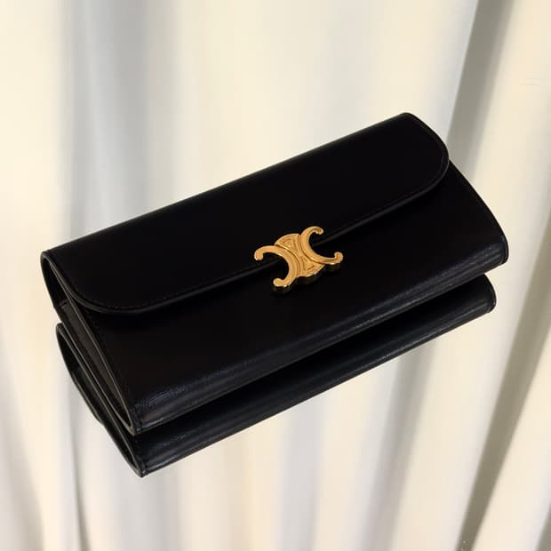 셀린느 트리오페 장지갑 카프스킨 롱월릿