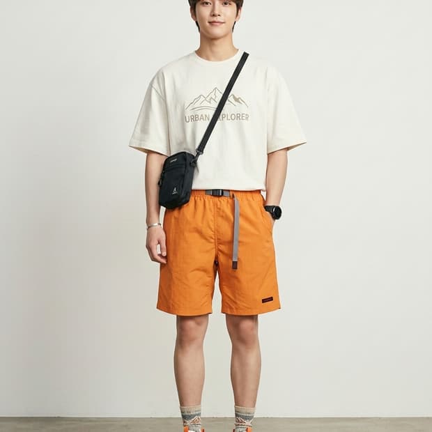 그라미치(GRAMICCI) 폴리 숏팬츠 반바지 머스타드