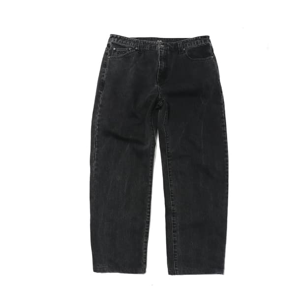 PLAC STEEZE 블랙 와이드 데님 팬츠 size 36