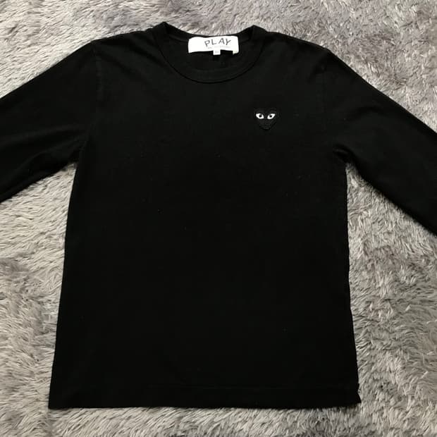 [[여성 XS, A급] 꼼데가르송 블랙하트 와펜 롱슬리브@203