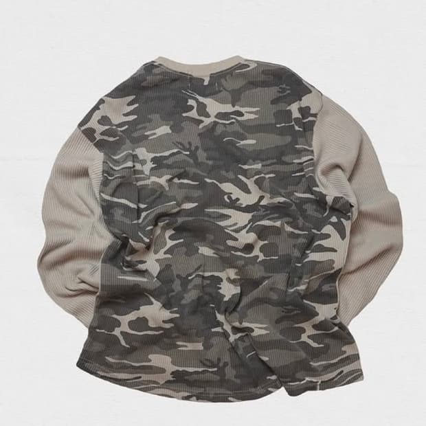 (사이즈 2 구매) 아오이로 X 간샤 와플 롱슬리브 카모 티셔츠