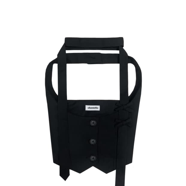 체메씨 트윌 베스트 리본 타이 세트 블랙