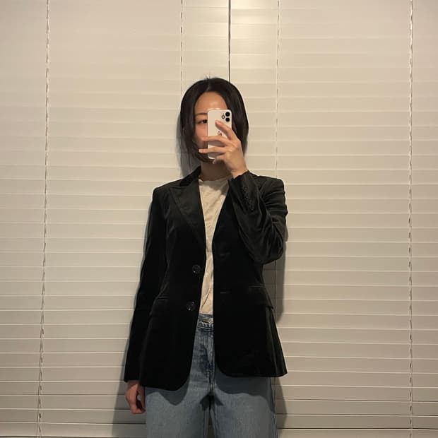 막스앤코 벨벳 투버튼 블레이저