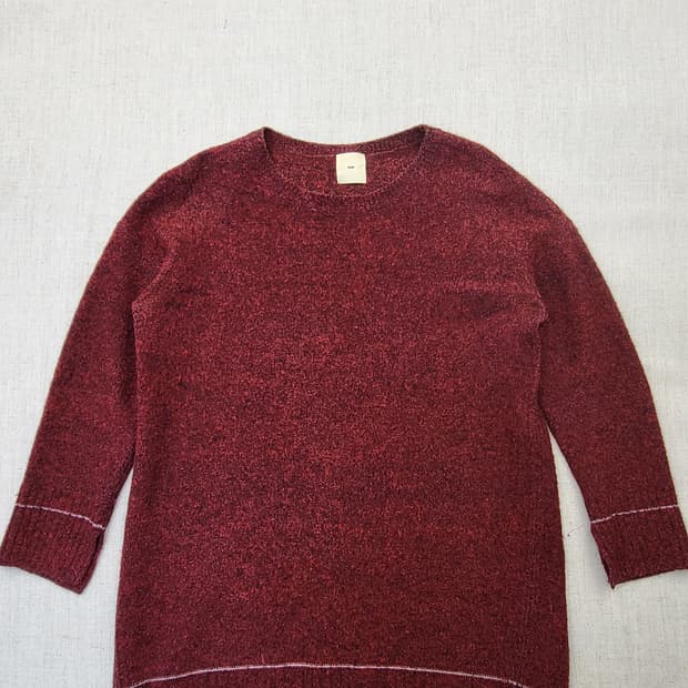 KUHO 버건디 니트 탑 s