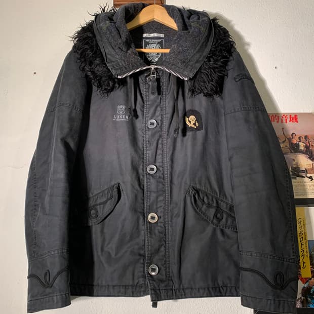 Luker by neiborhood 해골 패치 파카