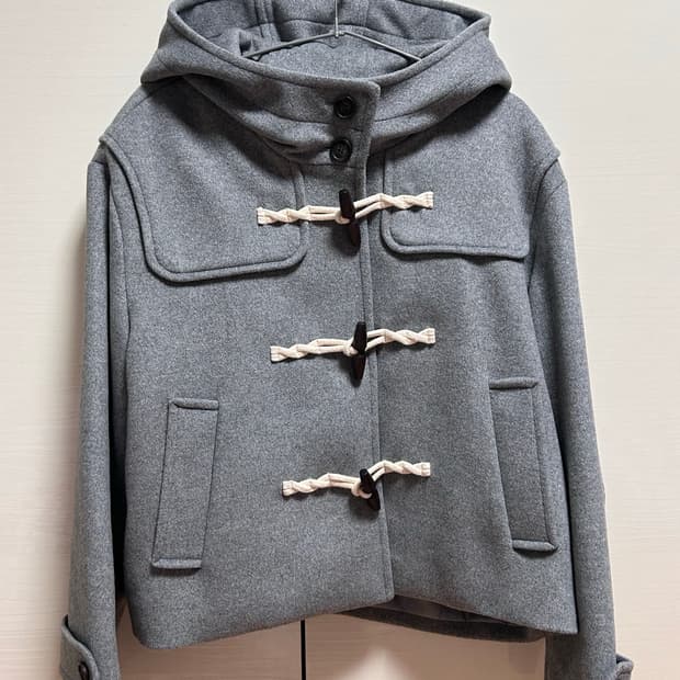 스파오 여성 숏 더플코트 M 회색