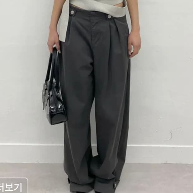와이드 핀턱 팬츠 차콜