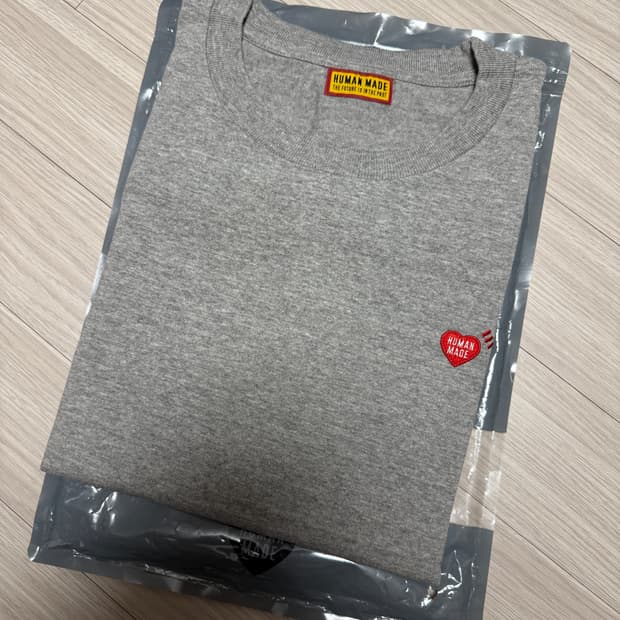 휴먼 메이드 하트 로고 티셔츠 그레이 XXL