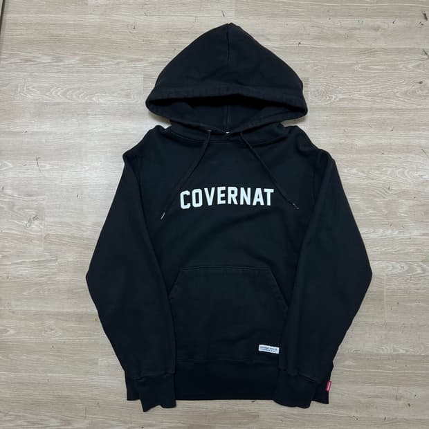 커버낫 남여공용 빅로고 와펜 후드티 [블랙] M/95