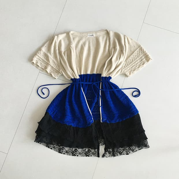 color block lace knit