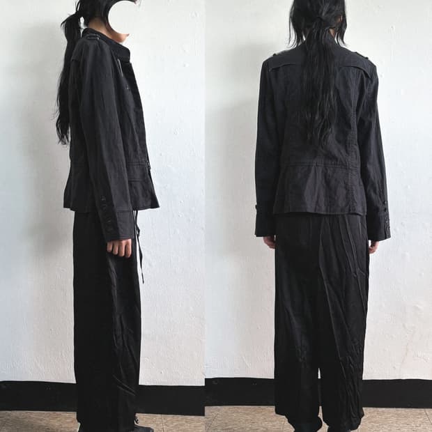 앤드뮐미스터 실크 드레이프 레이어드 팬츠