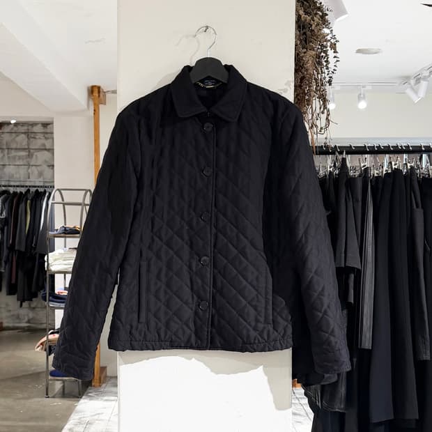 랄프 로렌 블랙 퀼팅 싱글 버튼 자켓
