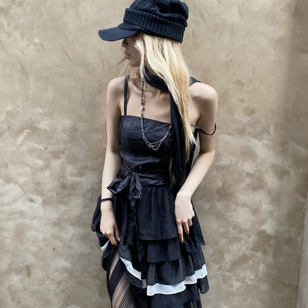 Black Fairy Frill Dress