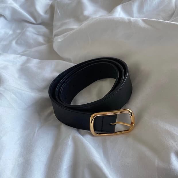 식스앤어하프 소가죽 금장벨트 75