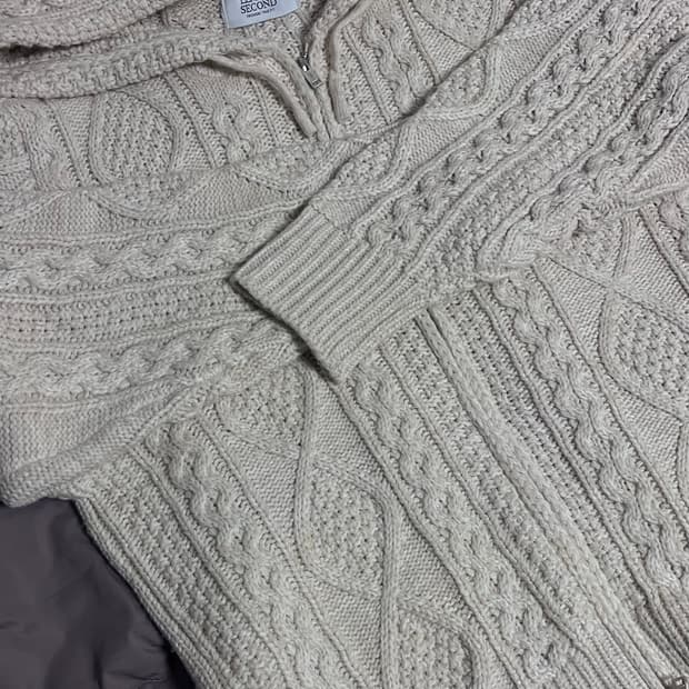 리메인세컨드 후드집업니트