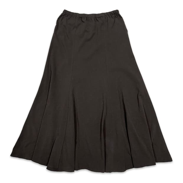 빈티지 브라운 플레어 롱 스커트