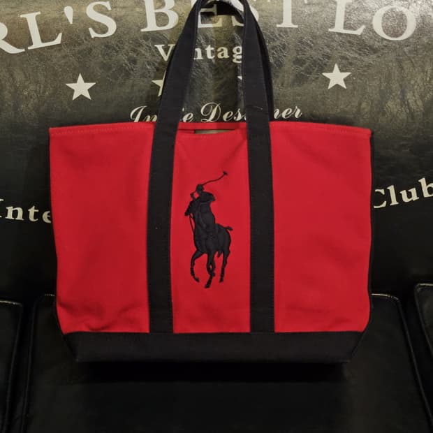 폴로랄프로렌 코튼 캔버스 쇼퍼 백 ( 33X28X13 )/ 10038