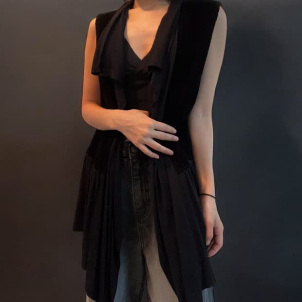 Japan 락시크 펑크 스웨이드 베스트 vest 조끼 일본빈티지 중성계