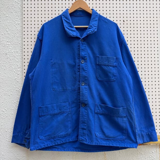 1970s WASHED BLUE CUFFS FRENCH 프렌치워크자켓