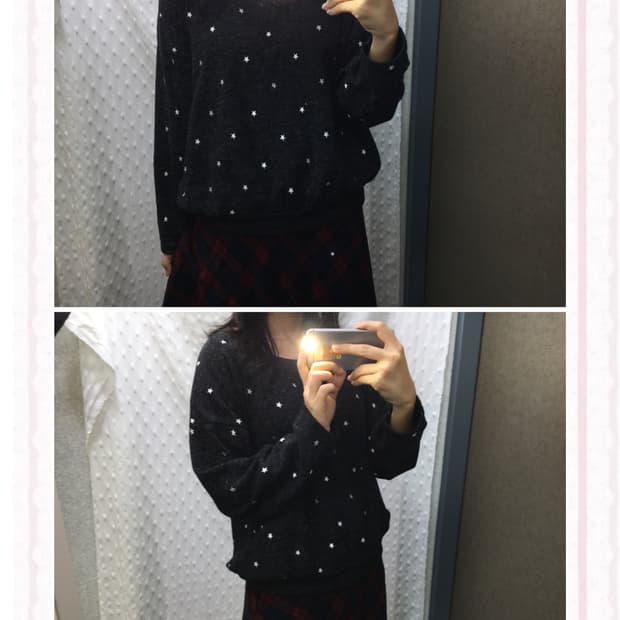 다크그레이 별 패턴 니트