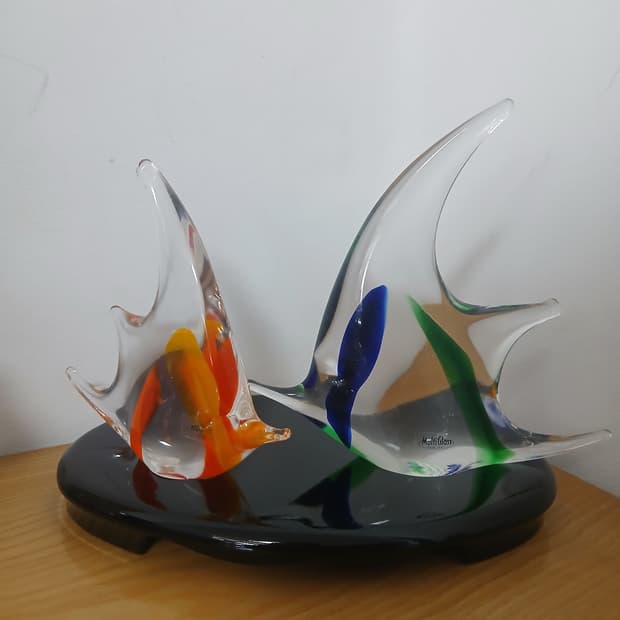 일본 빈티지 MultiGlass 핸드크래프트 유리 물고기 장식