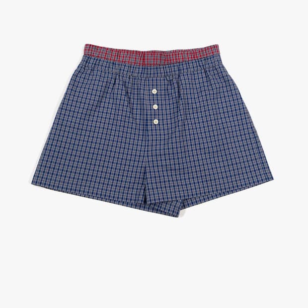 DOUBLE WAIST CHECK SHORTS / BLUE