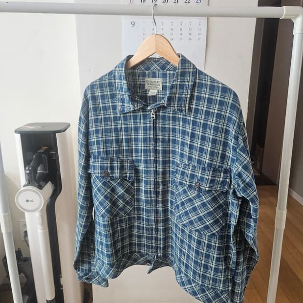 더블알엘 인디고 체크 자켓 xl