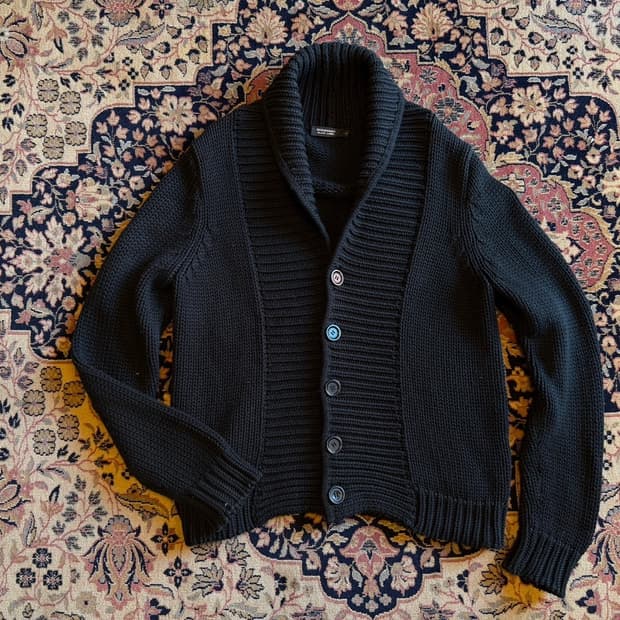 버버리 블랙라벨 숄칼라 가디건 100