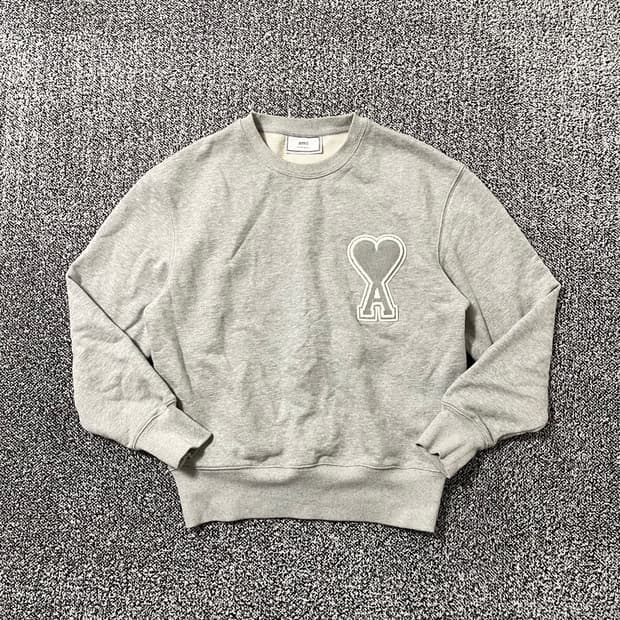 빈티지9. 아미 AMI 시그니처 빅 하트로고 스웻셔츠 맨투맨 그레이