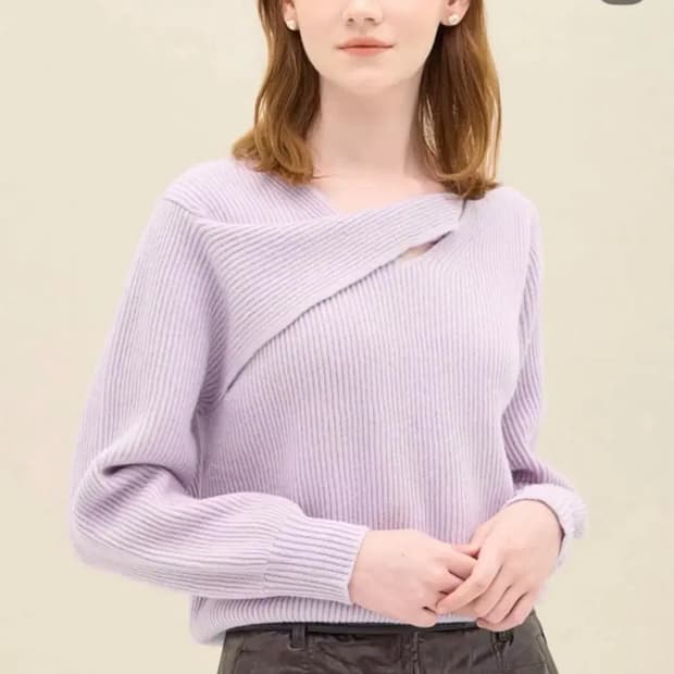 sjsj 울 레이어 리브 니트 탑