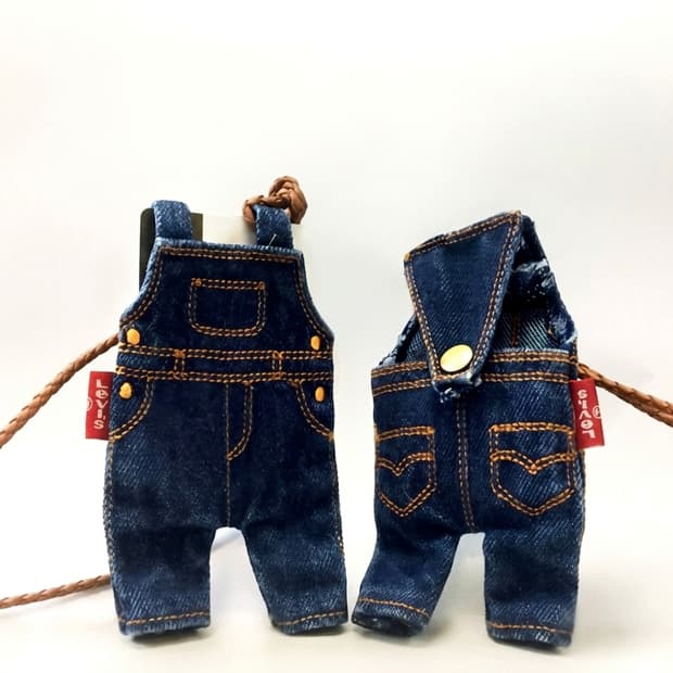 💙Levi's 리바이스 데님 미니 멜빵바지 카드지갑/카드홀더