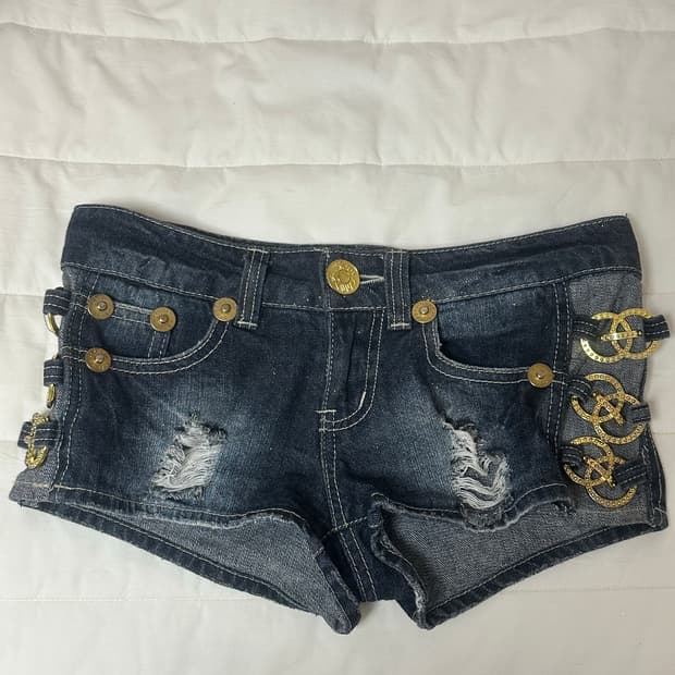 d•i•a 깔 빈티지 갸루 골드펄 골드링 숏팬츠 (마네킹 샷 뒤에)