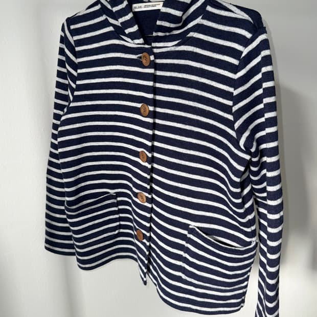 빈티지 스트라이프 후디 가디건