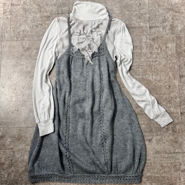 퍼프 니트 원피스 2pcs SET