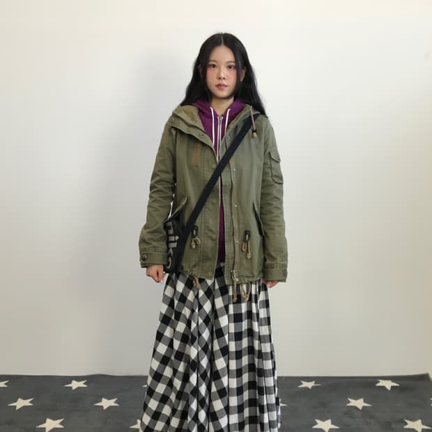 Moussy Khaki Utility Military Jacket