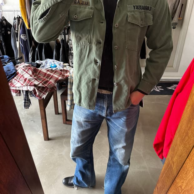 70s U.S. ARMY OG-107 유틸리티 셔츠 자켓