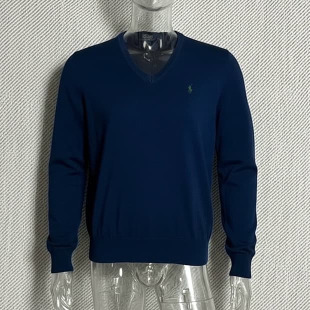 [L] Polo 폴로 랄프로렌 15% 캐시미어 네이비 브이넥 니트