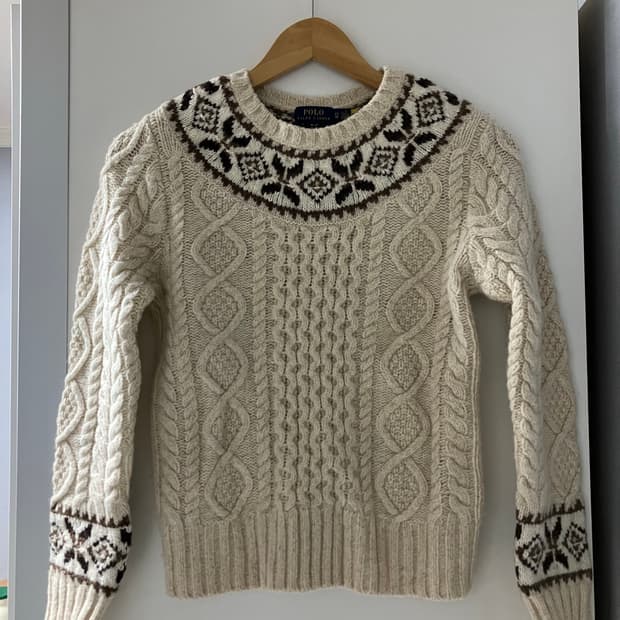 (정품큐알⭕️) 폴로 랄프로렌 노르딕 니트 xs