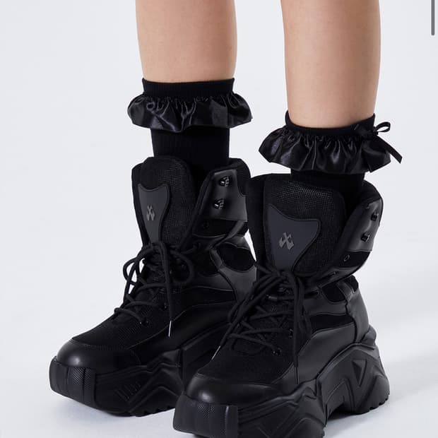 yeel 플랫폼 부츠 스니커즈 블랙