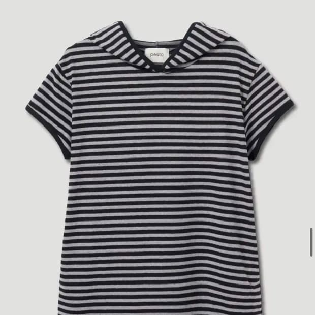 페스토 스트라이프 후드 반팔