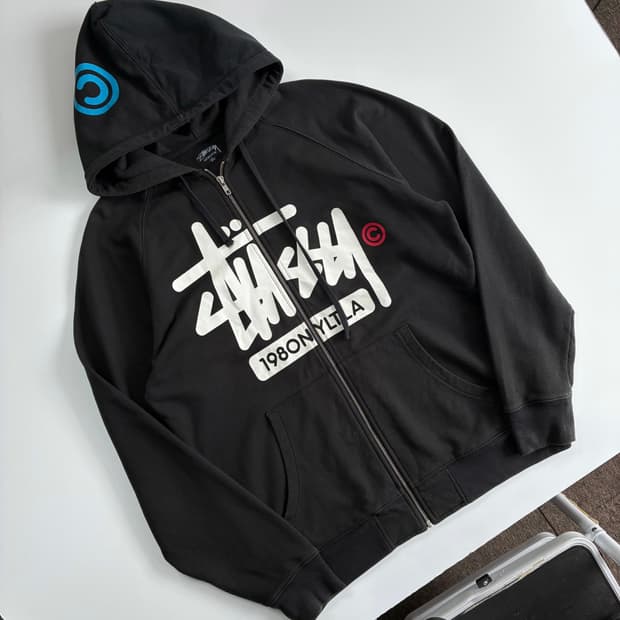 Stussy  스투시 00,s 아카이브 블랙 후드집업
