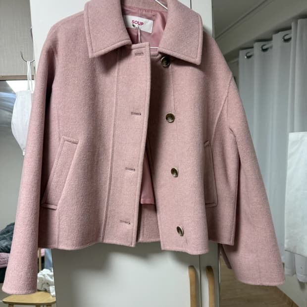 Soup 숏 코트 핑크 ( 새상품)