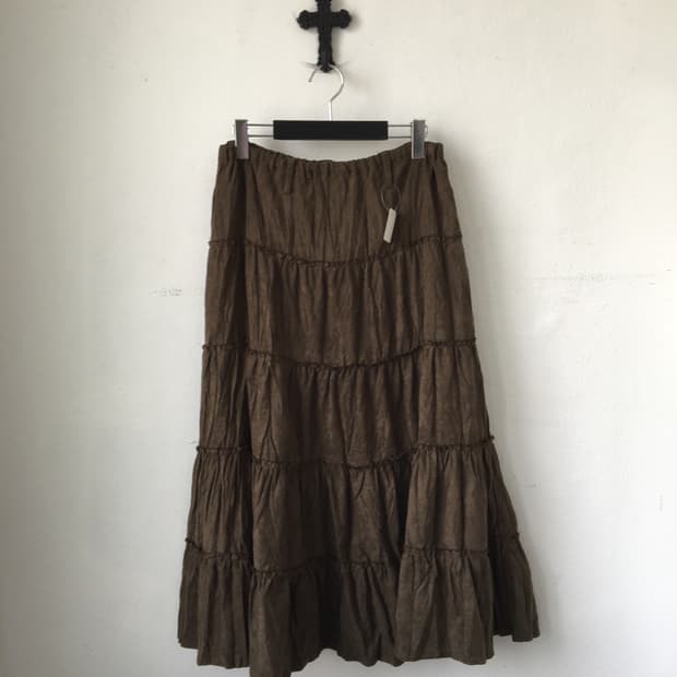 Fabric point layer long skirt