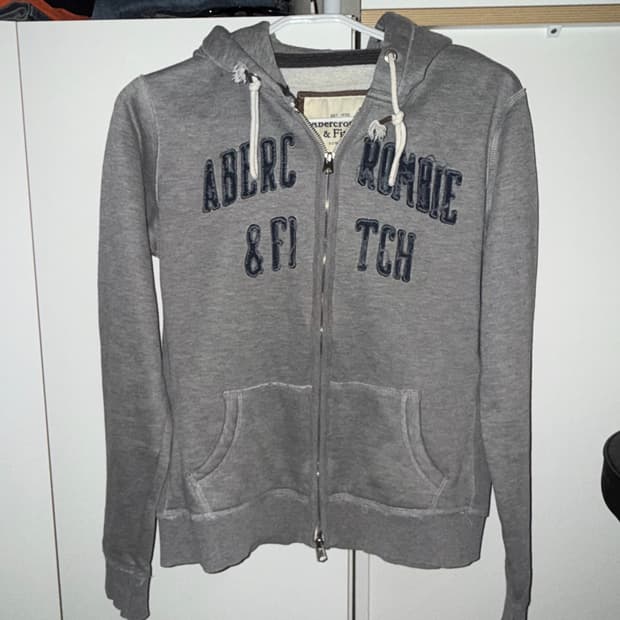 아베크롬비 2000s 그레이 더블지퍼 후드집업 S