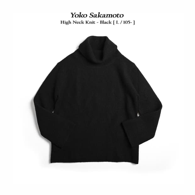Yoko Sakamoto 하이넥 니트 블랙 L사이즈 요코 사카모토