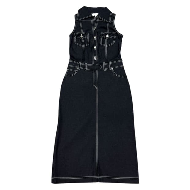 필로소피 데님 포켓 나시 원피스