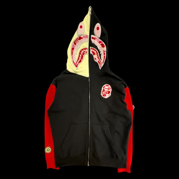 베이프 샤크 풀집 후디 – 올 스티치·탈착 패널 버전