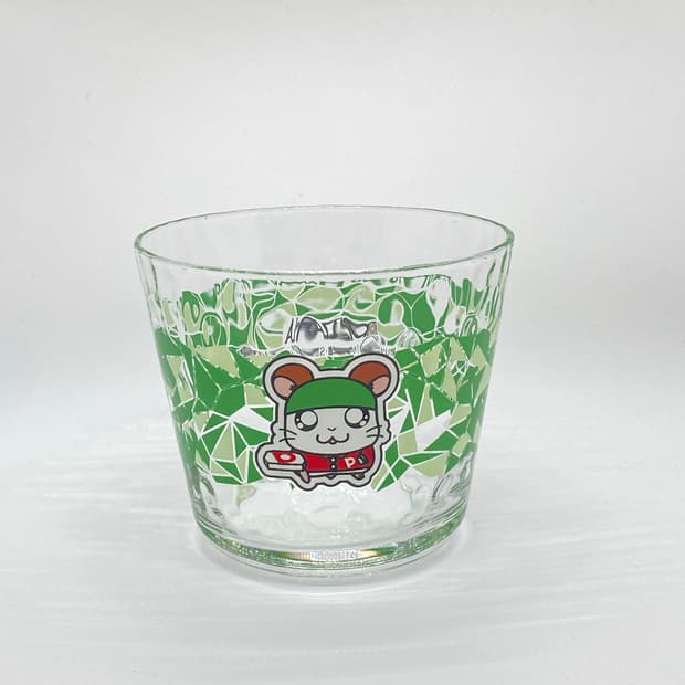 Pizzeria vintage hamtaro glass green