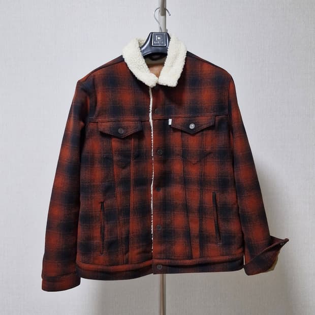 리바이스 체크 양털자켓 XL 105
