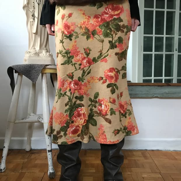 vintage flower pattern skirt